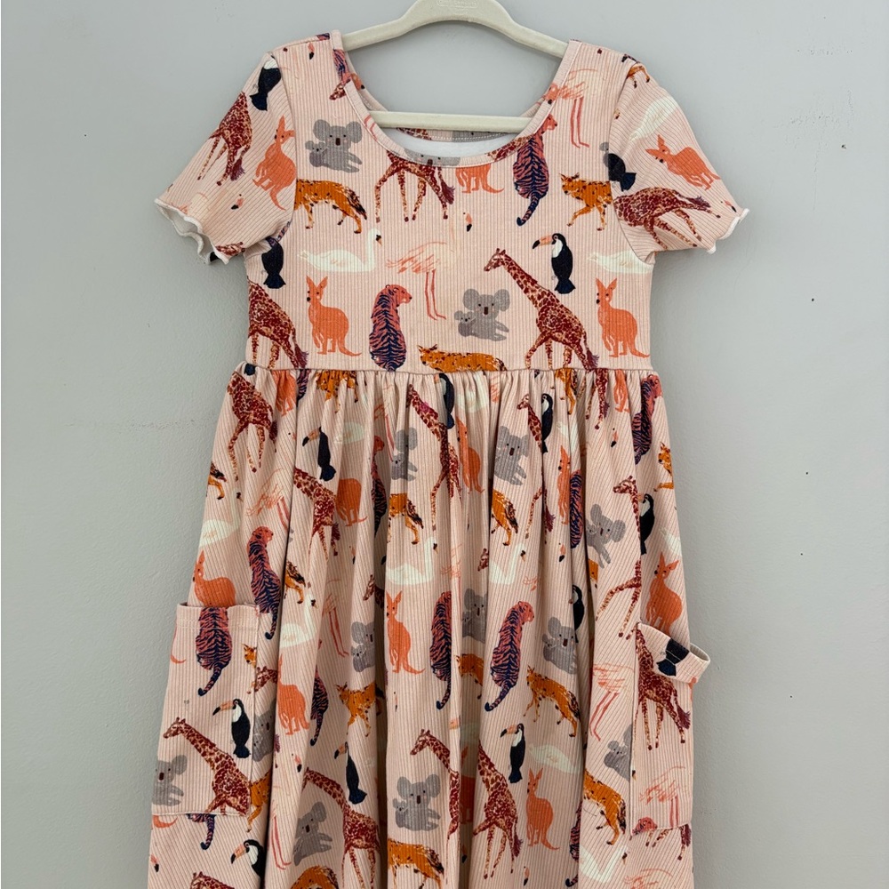 SweetHoney Pink Animal Safari Pocket Dress